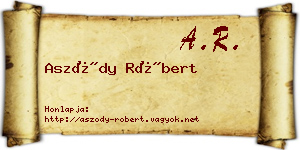 Aszódy Róbert névjegykártya
