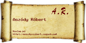Aszódy Róbert névjegykártya