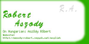 robert aszody business card